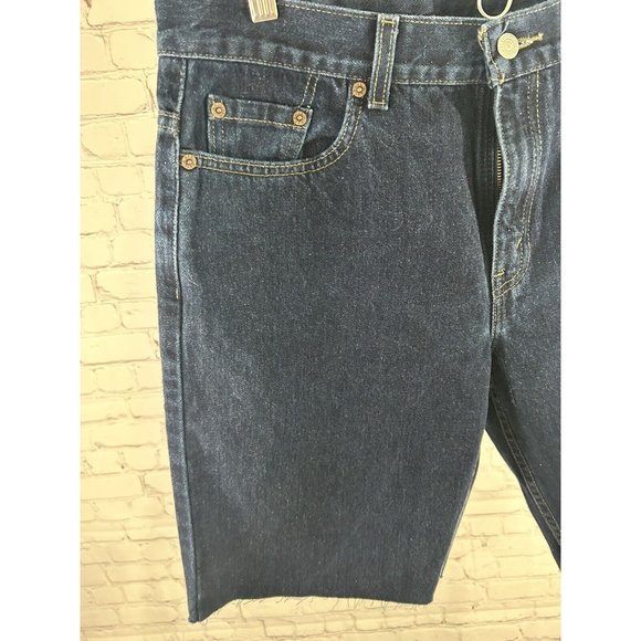 Levi’s 557 Lower Rise Loose Fit Dark Wash Denim Cut Off Shorts Women’s 14 33x10 - Picture 3 of 11